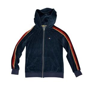 Aviator Nation Velvet Navy Blue Five Stripe Hoodie Size XS